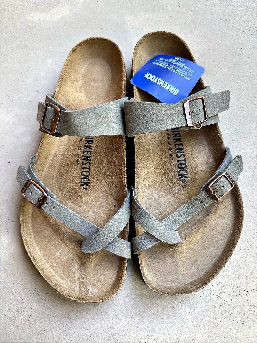 Birkenstock Mayari Two-Strap Sandals, Gray, EU 41 new no box